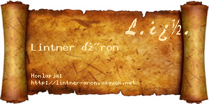 Lintner Áron névjegykártya